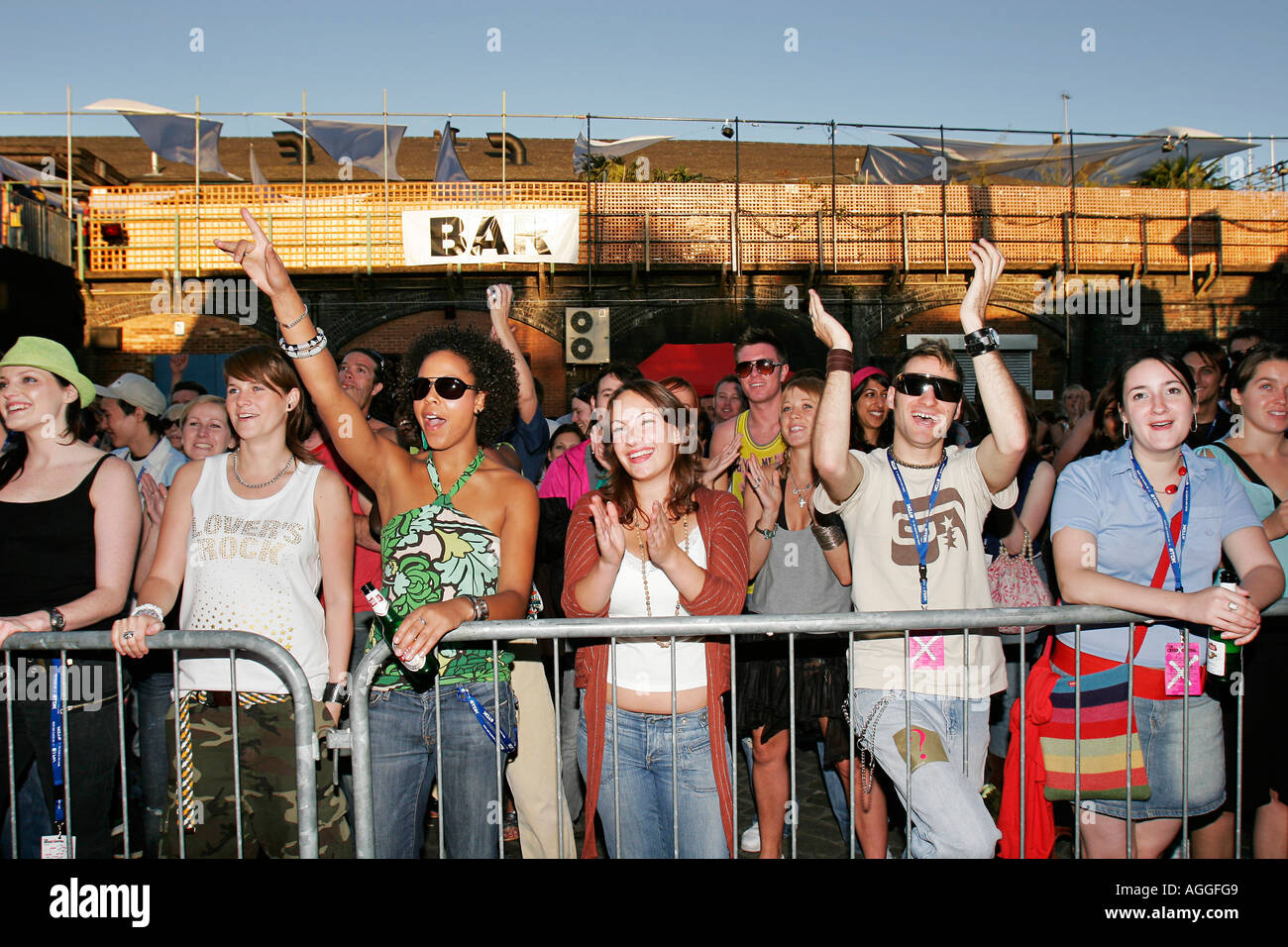 The main stage at TDK Cross Central festival at Kings Cross Goods Yard London Stock Photo