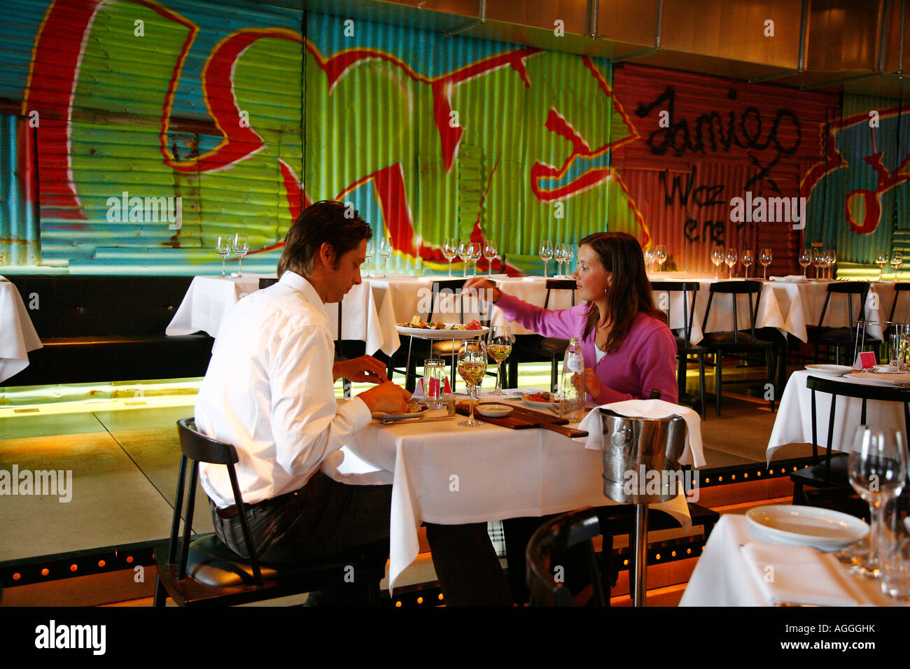 Fifteen restaurant Jamie Oliver new restaurant in the Pakhuis Amsterdam Holland Stock Photo
