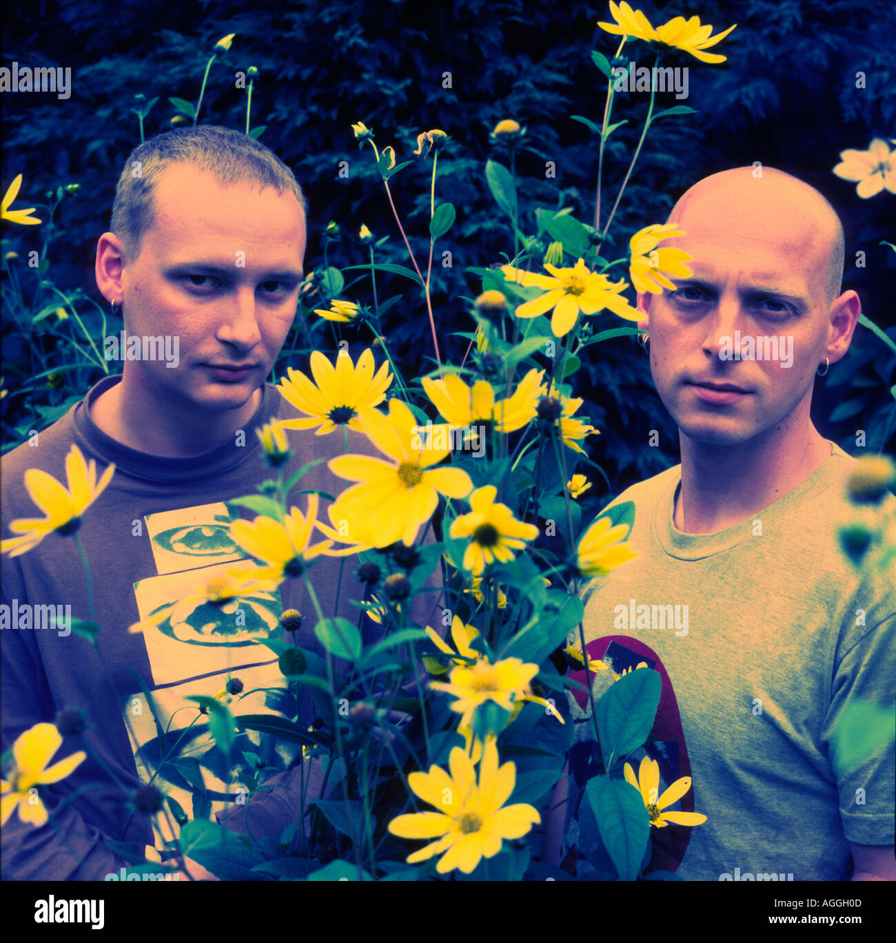 Orbital electronic dance music duo Paul and Phil Hartnoll in their Orbital electronic dance music duo Paul and Phil Hartnoll in their