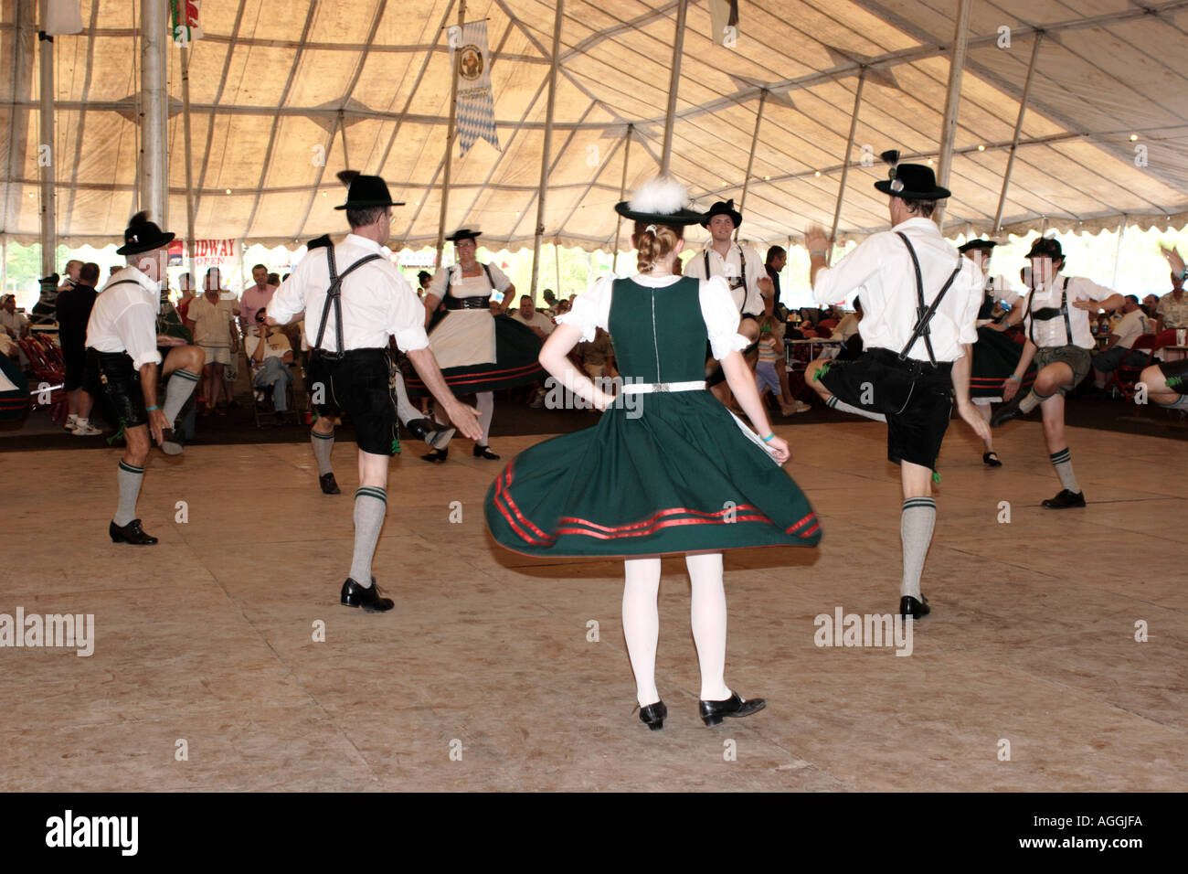 German dancers at German Alps Festival at Hunter Mountain NY Stock
