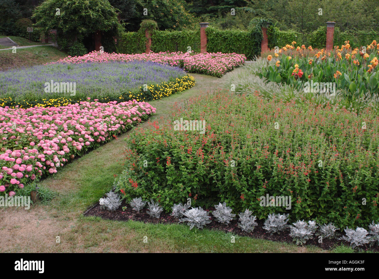 Gardens at Vanderbilt Mansion National Historic Site Hyde Park New York Stock Photo