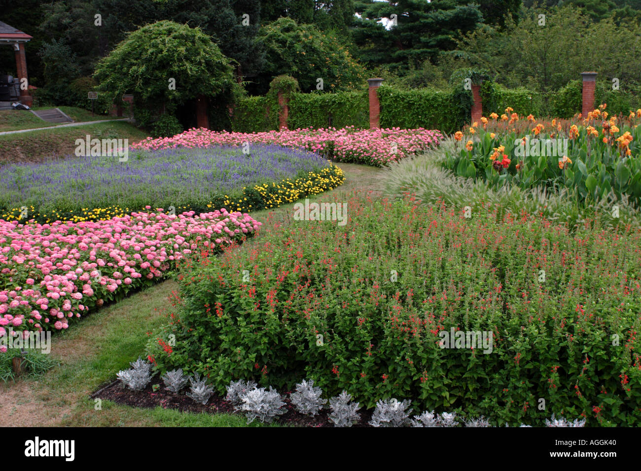 Gardens at Vanderbilt Mansion National Historic Site Hyde Park New York Stock Photo