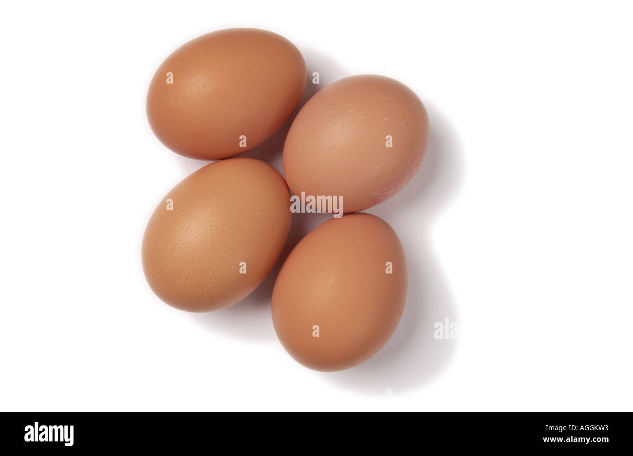 Four chicken eggs Stock Photo