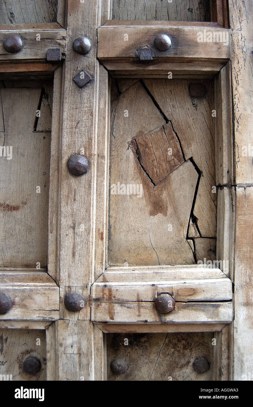 Cracked old wooden door Toulouse France Stock Photo - Alamy