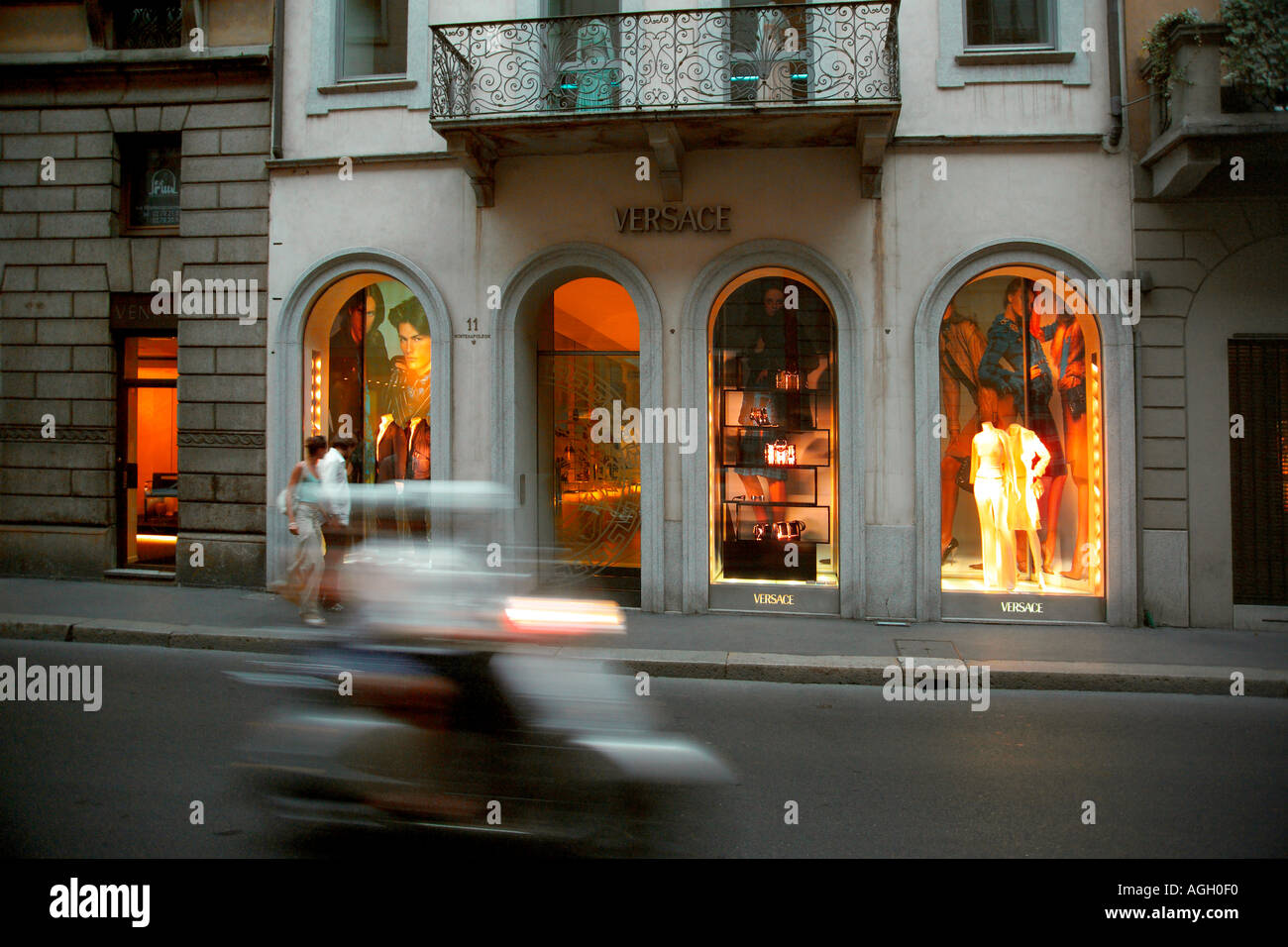Via Monte Napoleone, Quadrilatero Fashion Area, Milan, Italy Stock Photo