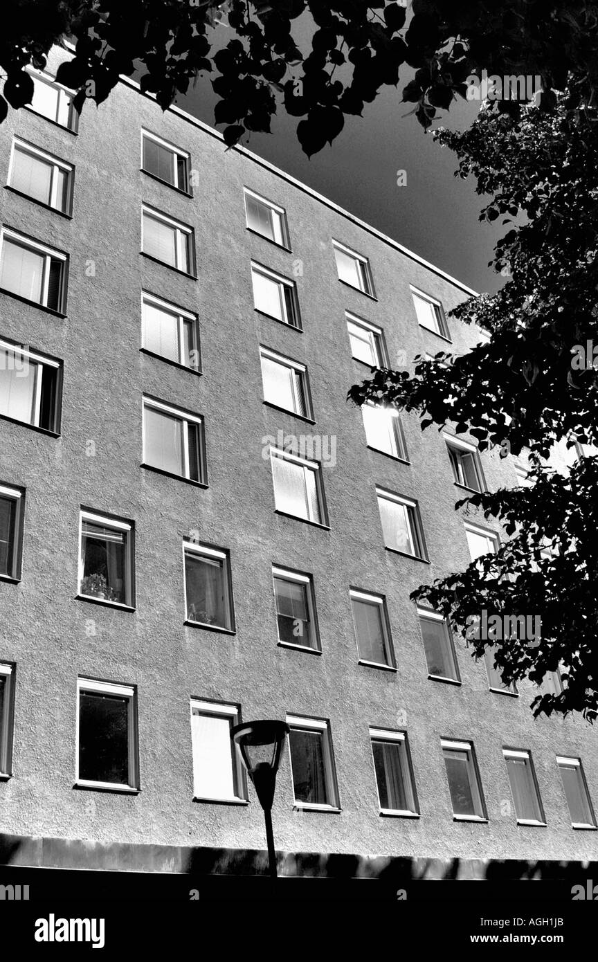 apartment building in the suburb, Stockholm, Sweden Stock Photo