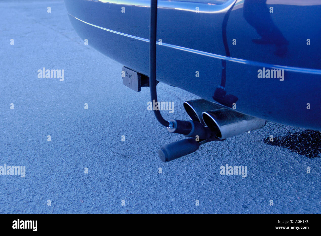 testing a car's emission in a car repair shop Stock Photo Alamy