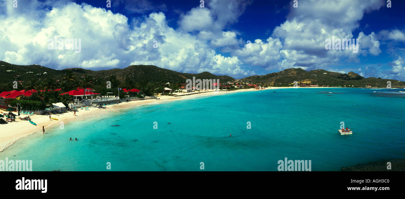 Panorama of Baie St Jean St Barts French West Indies Stock Photo