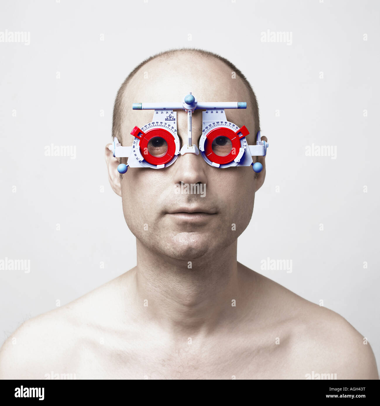 Man with optical googles Stock Photo