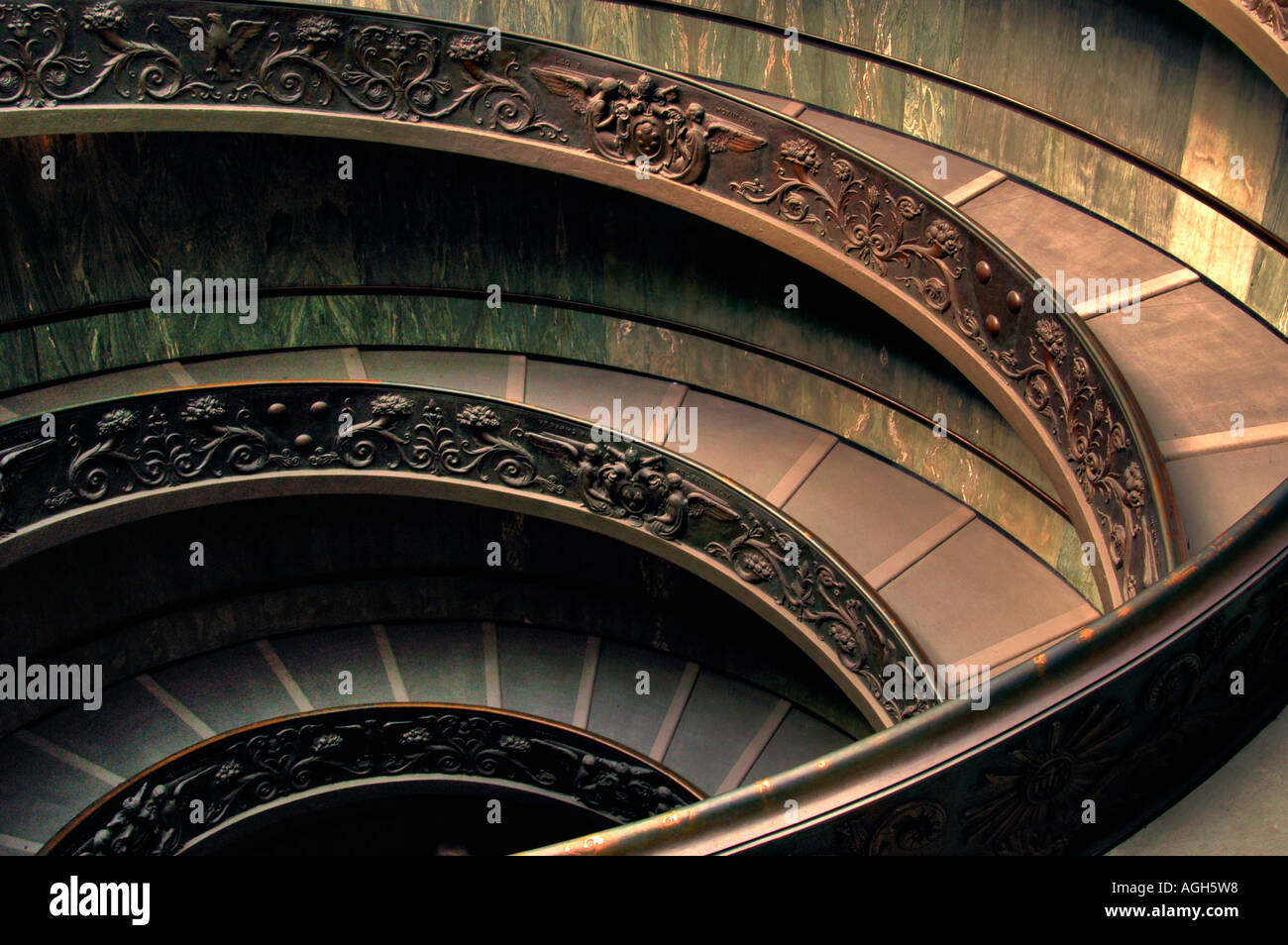 Spiral staircase in Vatican Museum, Vatican, Rome, Italy Stock Photo