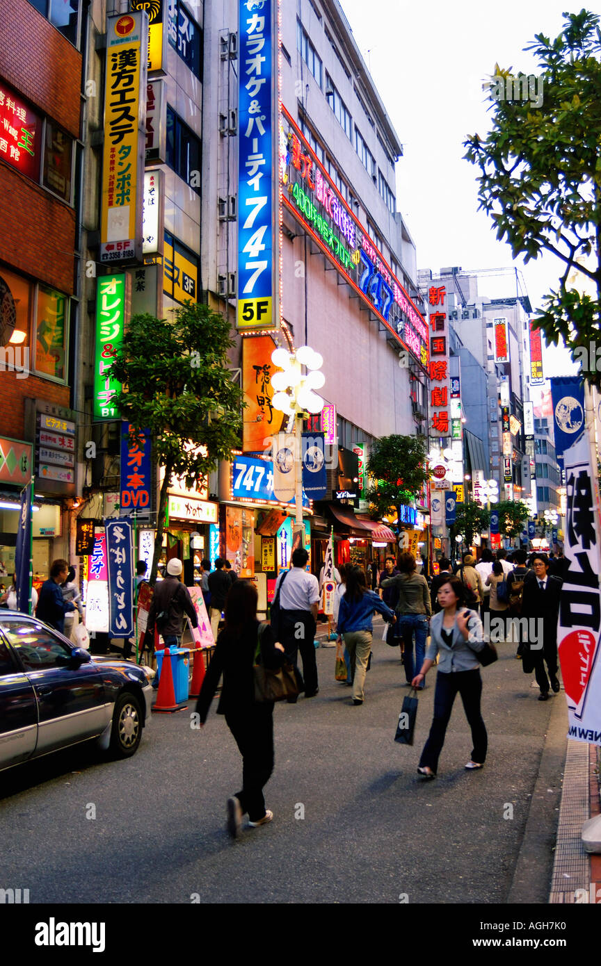 people strolling after work in Shinjuku, Tokyo, Japan Stock Photo