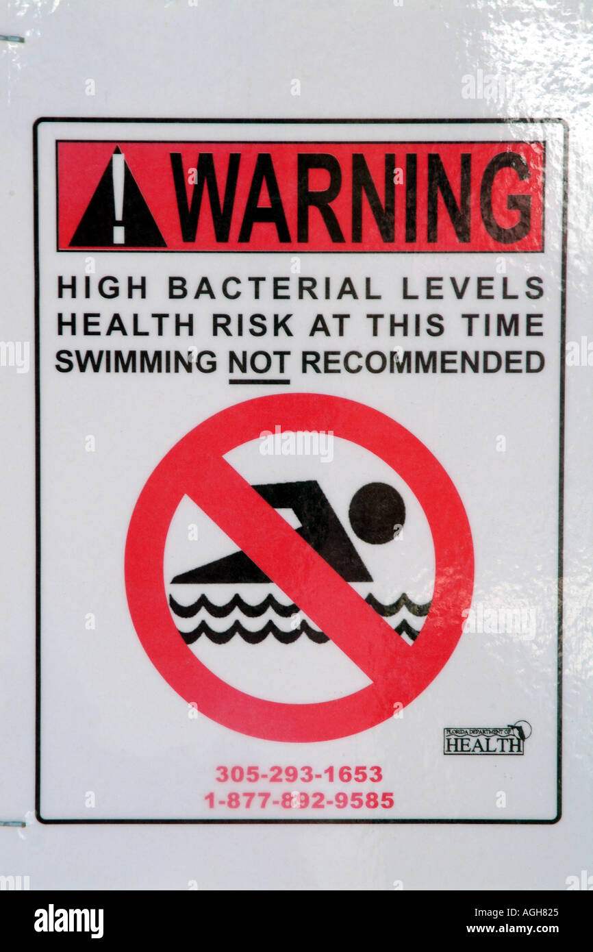 High bacteria levels warning sign hires stock photography and images