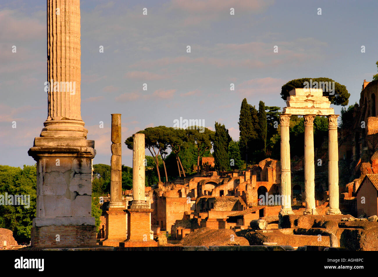 ruins of Roman Forum, Foro Romano, Rome, Italy Stock Photo