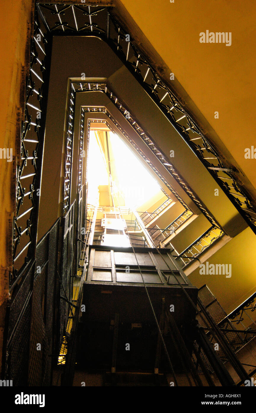 old-fashioned elevator, Rome, Italy Stock Photo