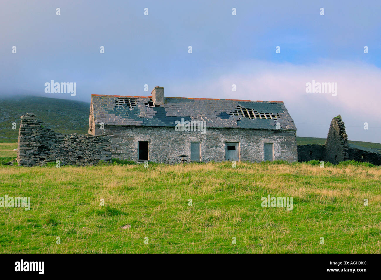 old-fashioned stone house, West Coast, Ireland Stock Photo - Alamy