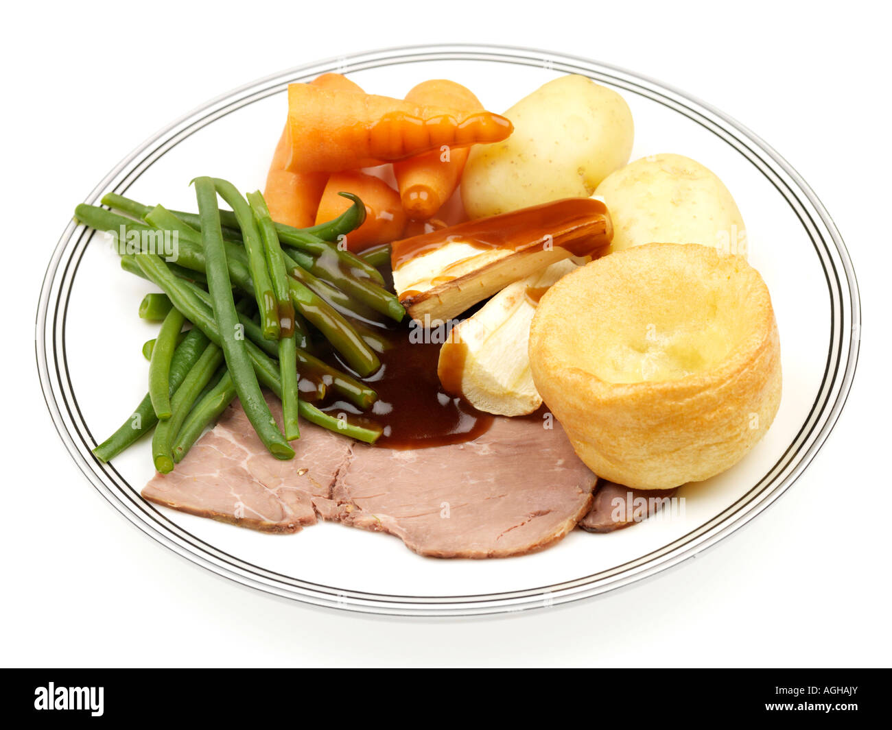 Roast Beef Dinner Stock Photo Alamy
