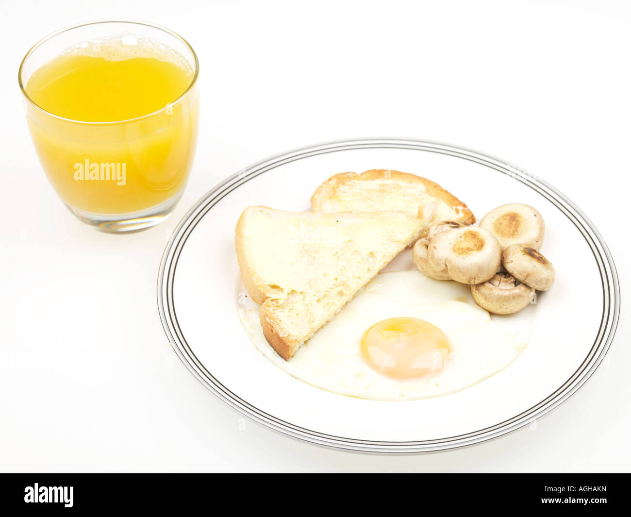 Toast with Fried Egg and Grilled Mushrooms Stock Photo Alamy