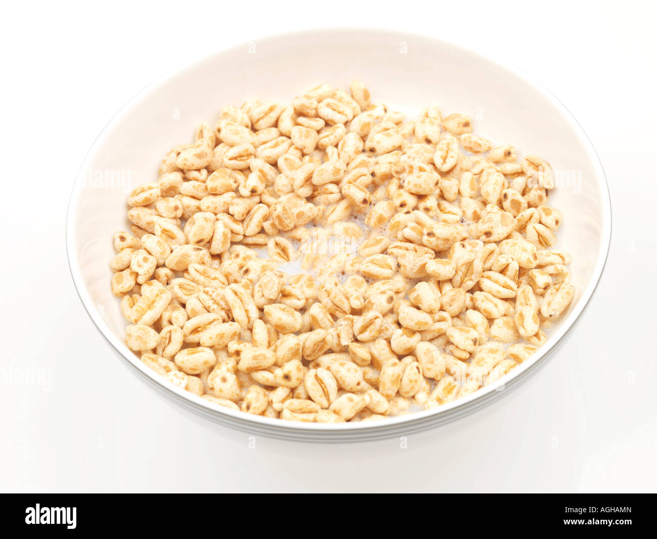 Puffed Wheat Cereal Stock Photo