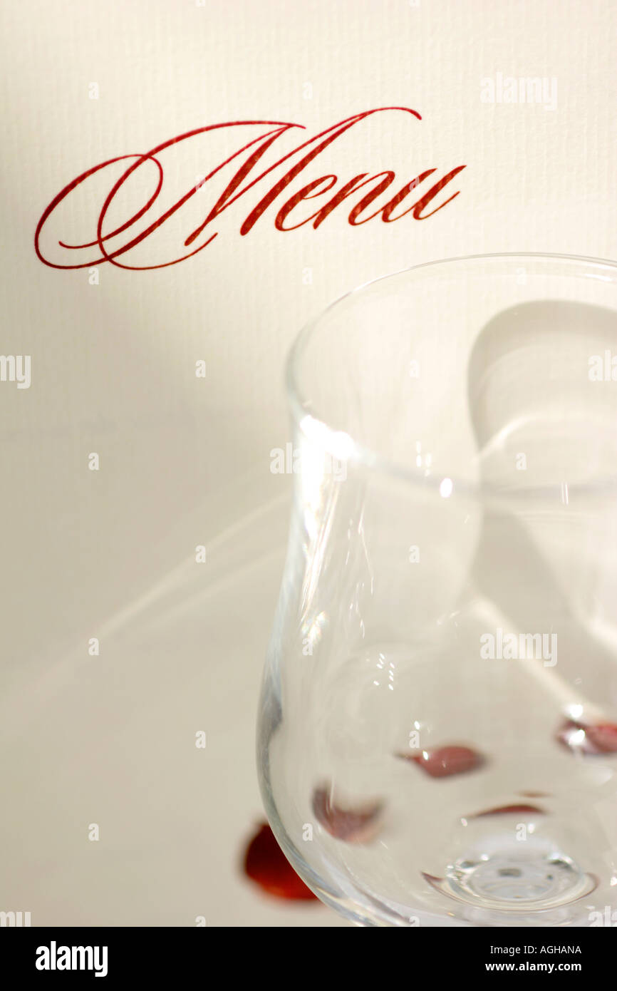 Menu in a restaurant Stock Photo