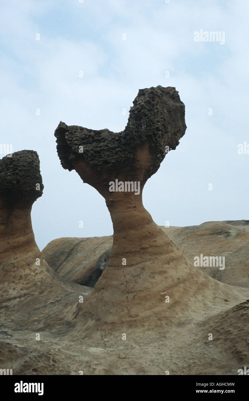 rock formations, Taiwan, Yeliou Geological Park Stock Photo