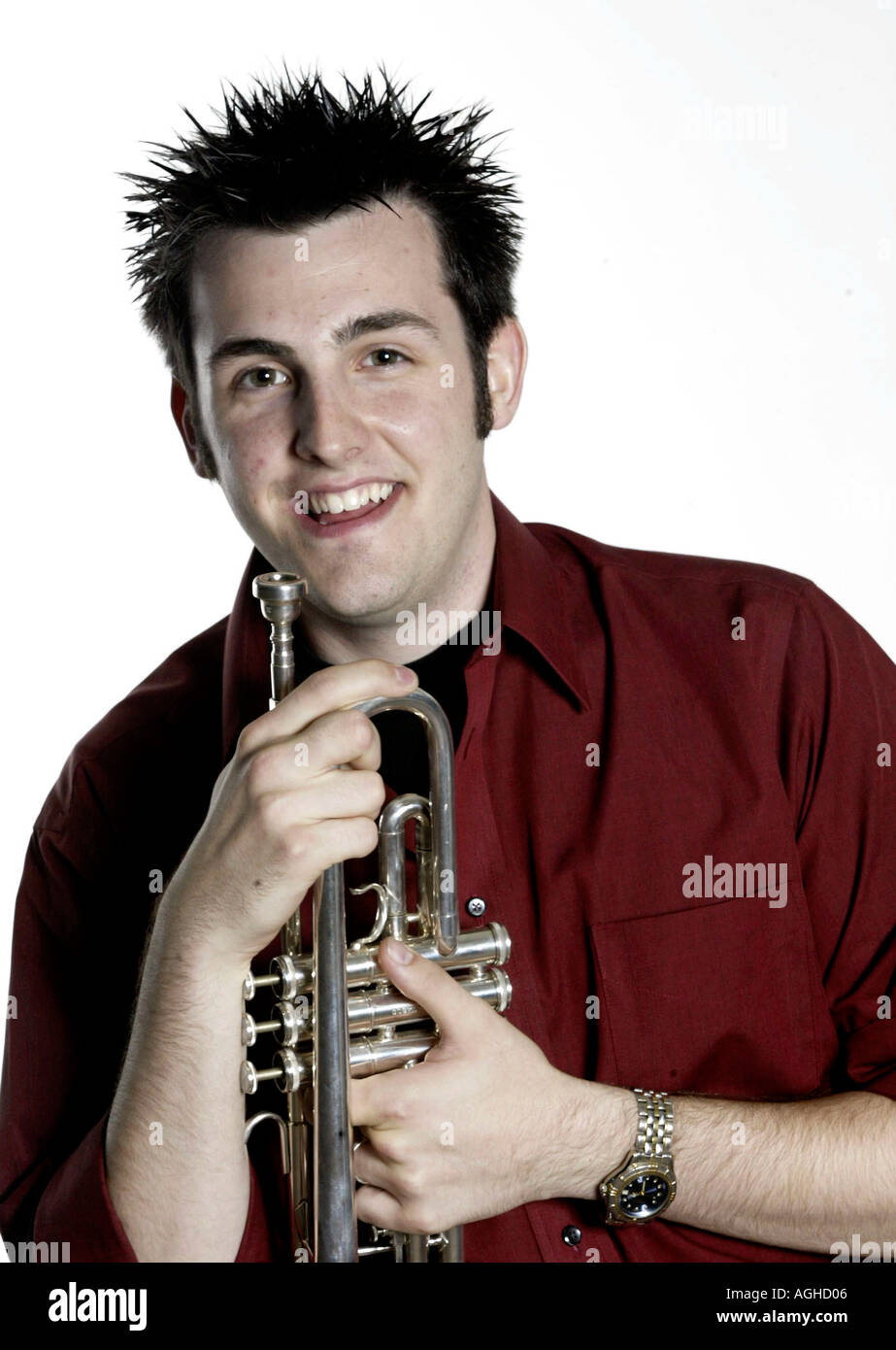 Talented boy playing the trumpet hi-res stock photography and images - Alamy