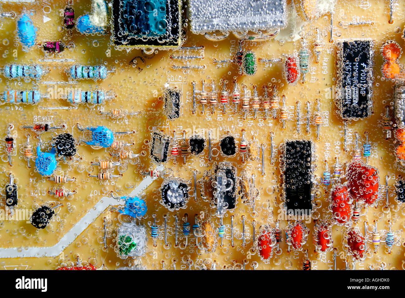 Circuit board full frame close up Stock Photo