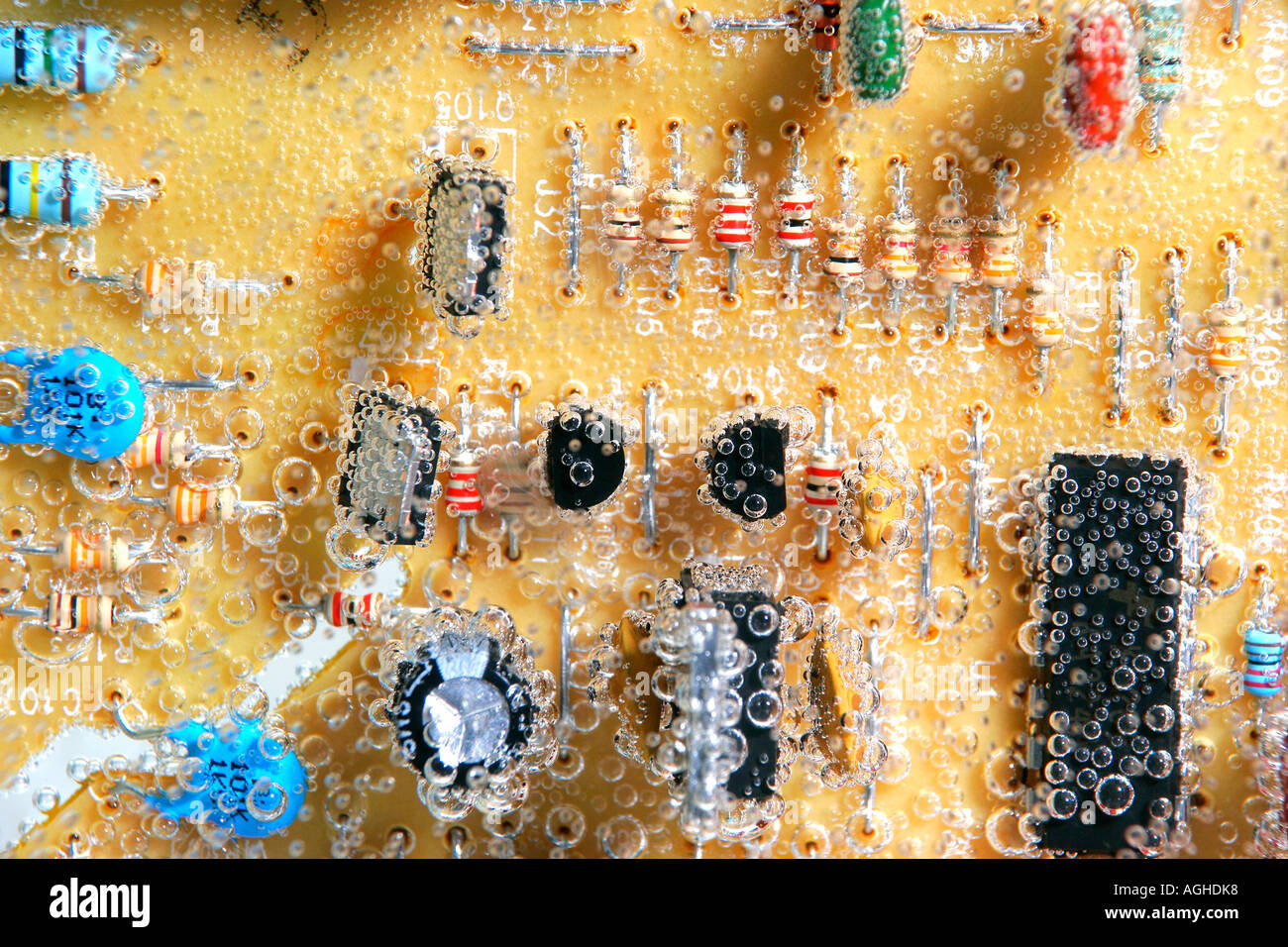 Circuit board full frame close up Stock Photo