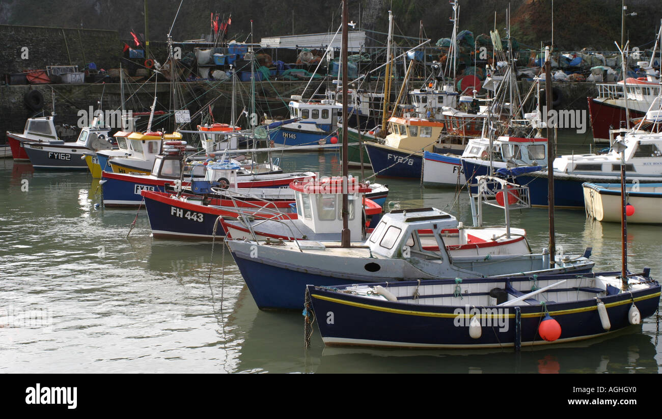fishing boats in port Stock Photo