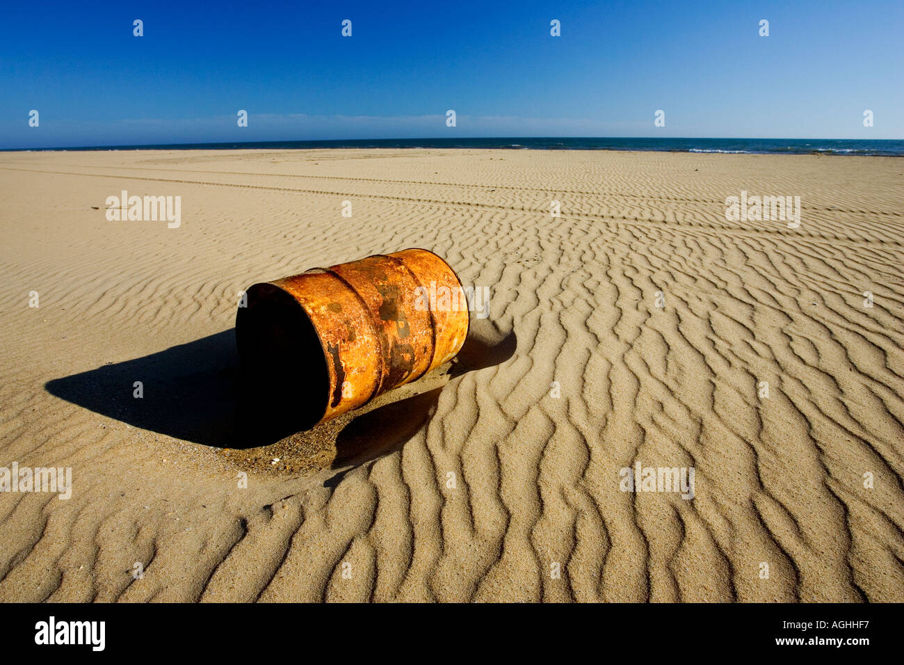 Solid waste on beach Spain Stock Photo Alamy