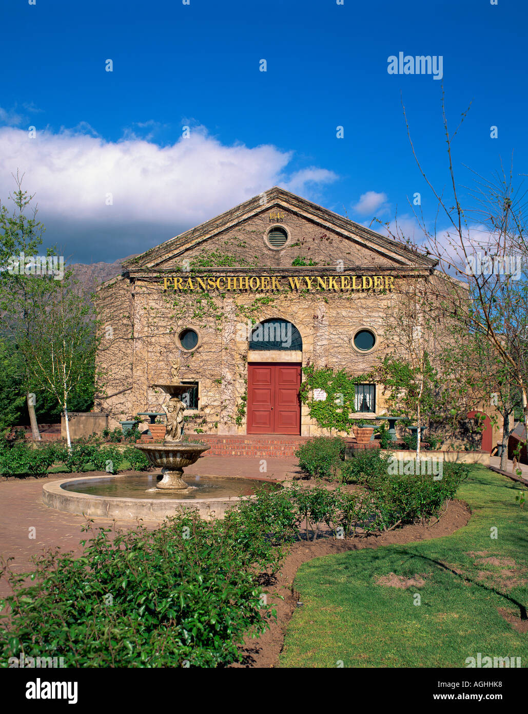 South Africa Franschhoek Wine Cellar Stock Photo Alamy