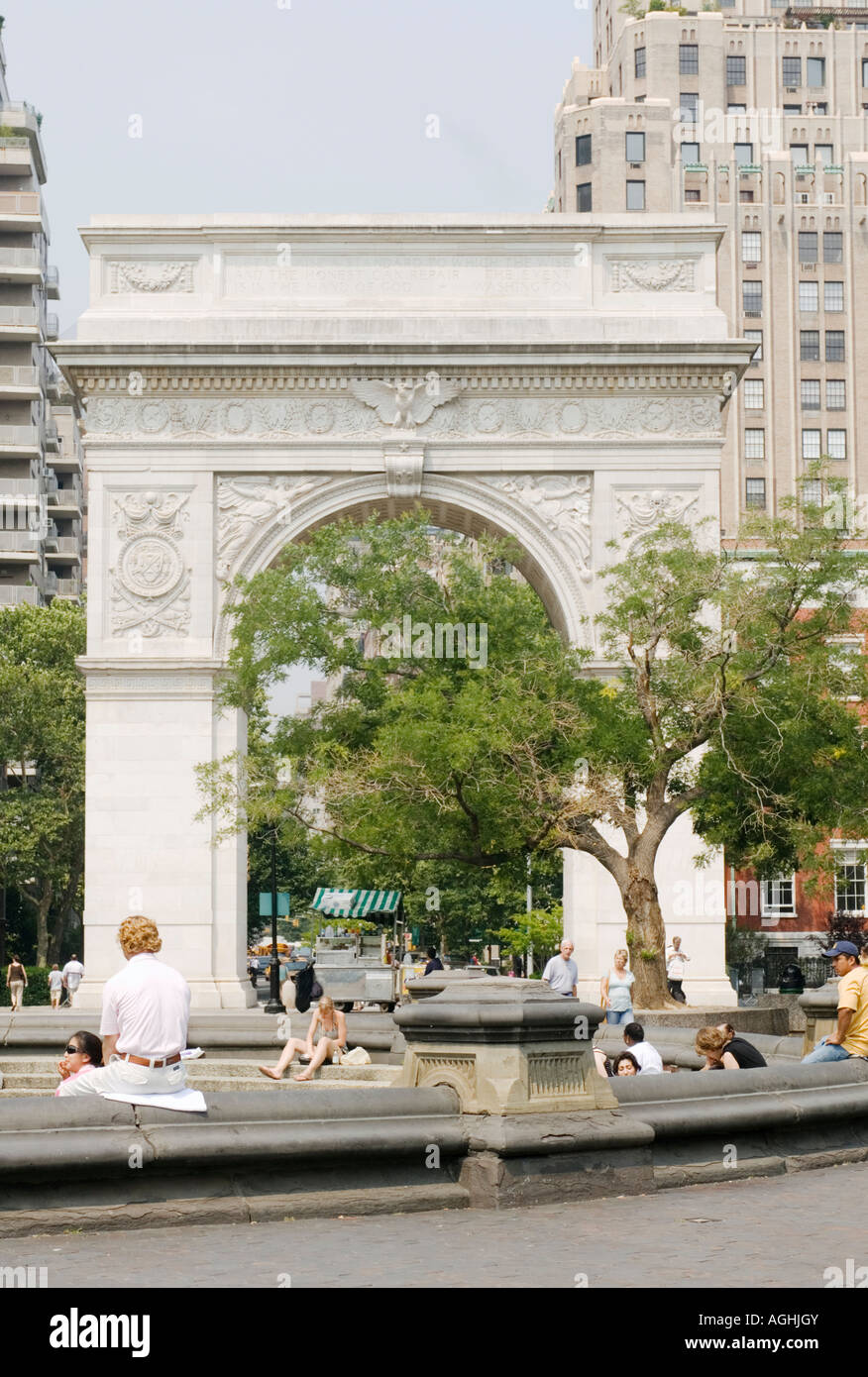 Washington Square Park Arch Manhattan New York City USA Stock Photo