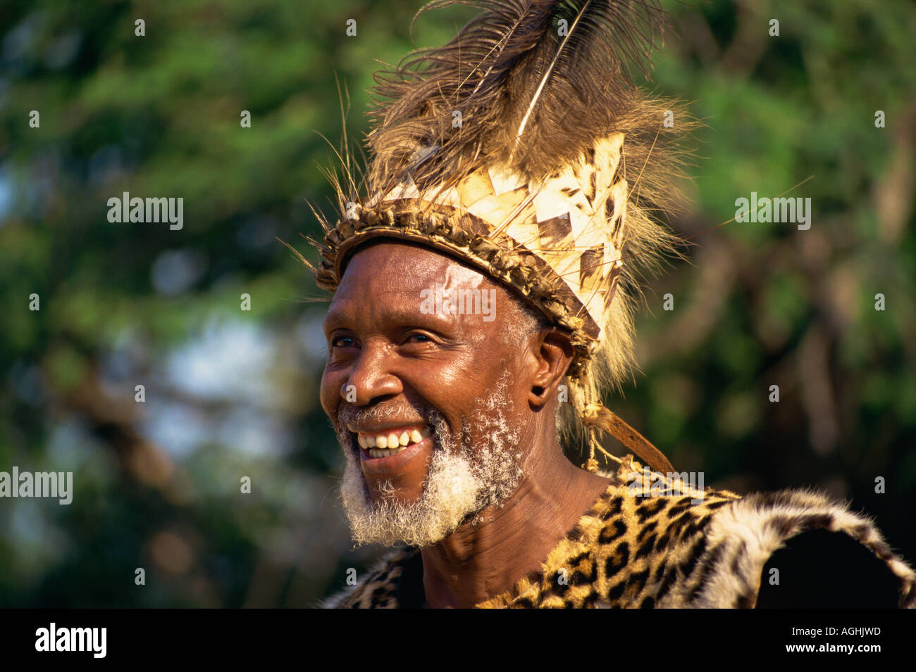 South Africa Simunye Zulu Chief Stock Photo