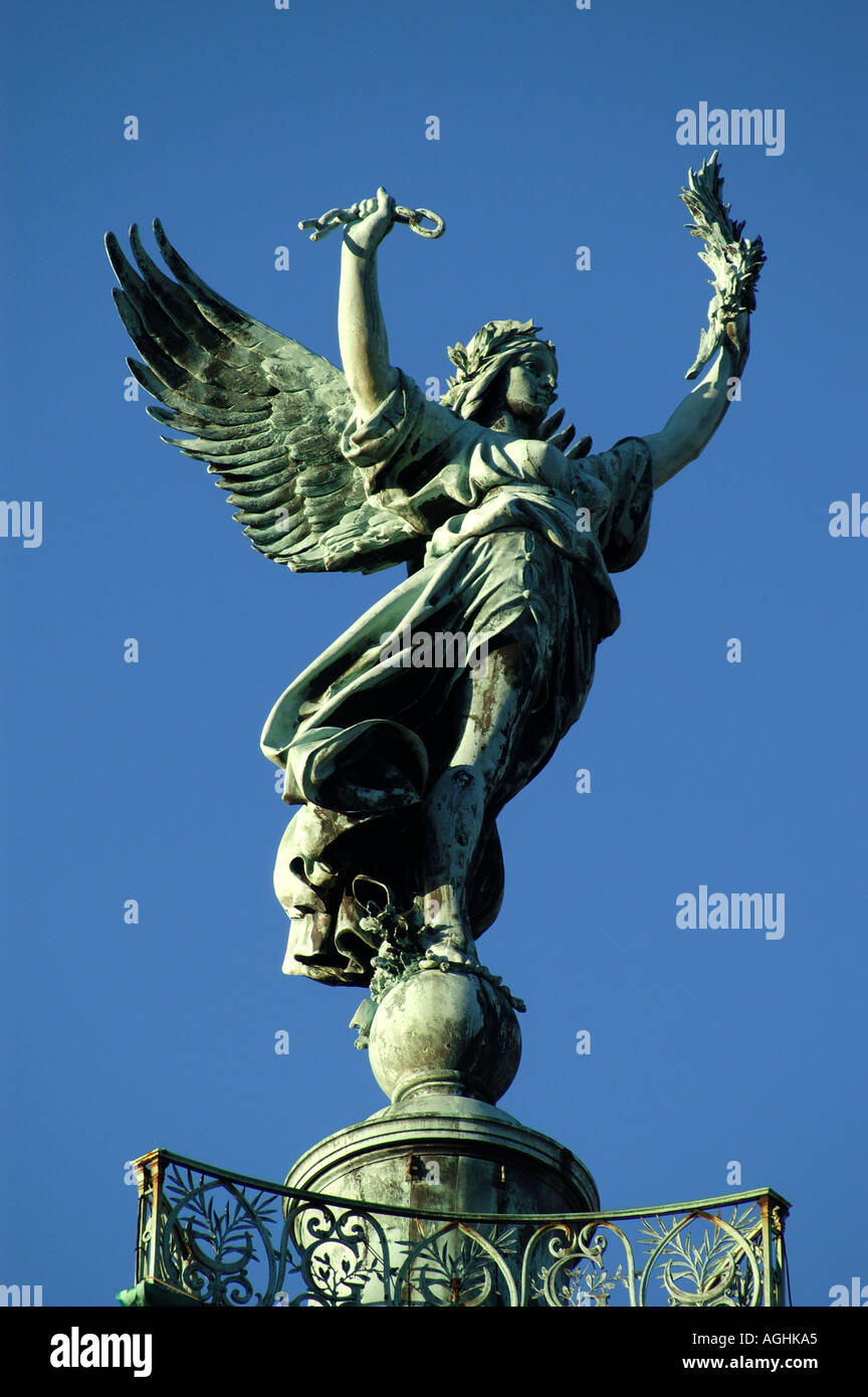 Statue at the top of the Girondins Monument Bordeaux France Stock Photo