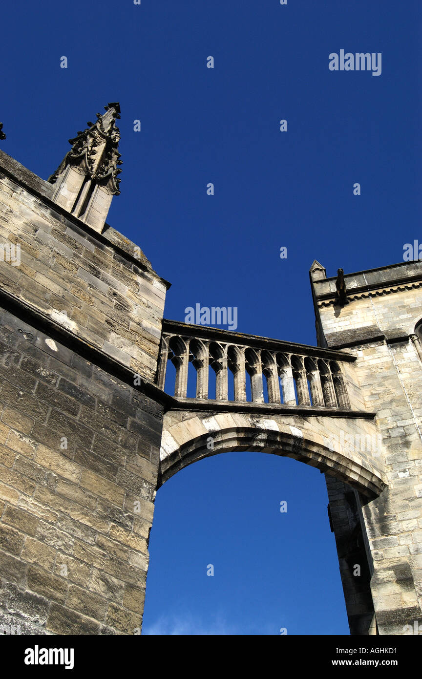 Gothic flying buttress of Cathedrale St Andre Bordeaux France Stock Photo