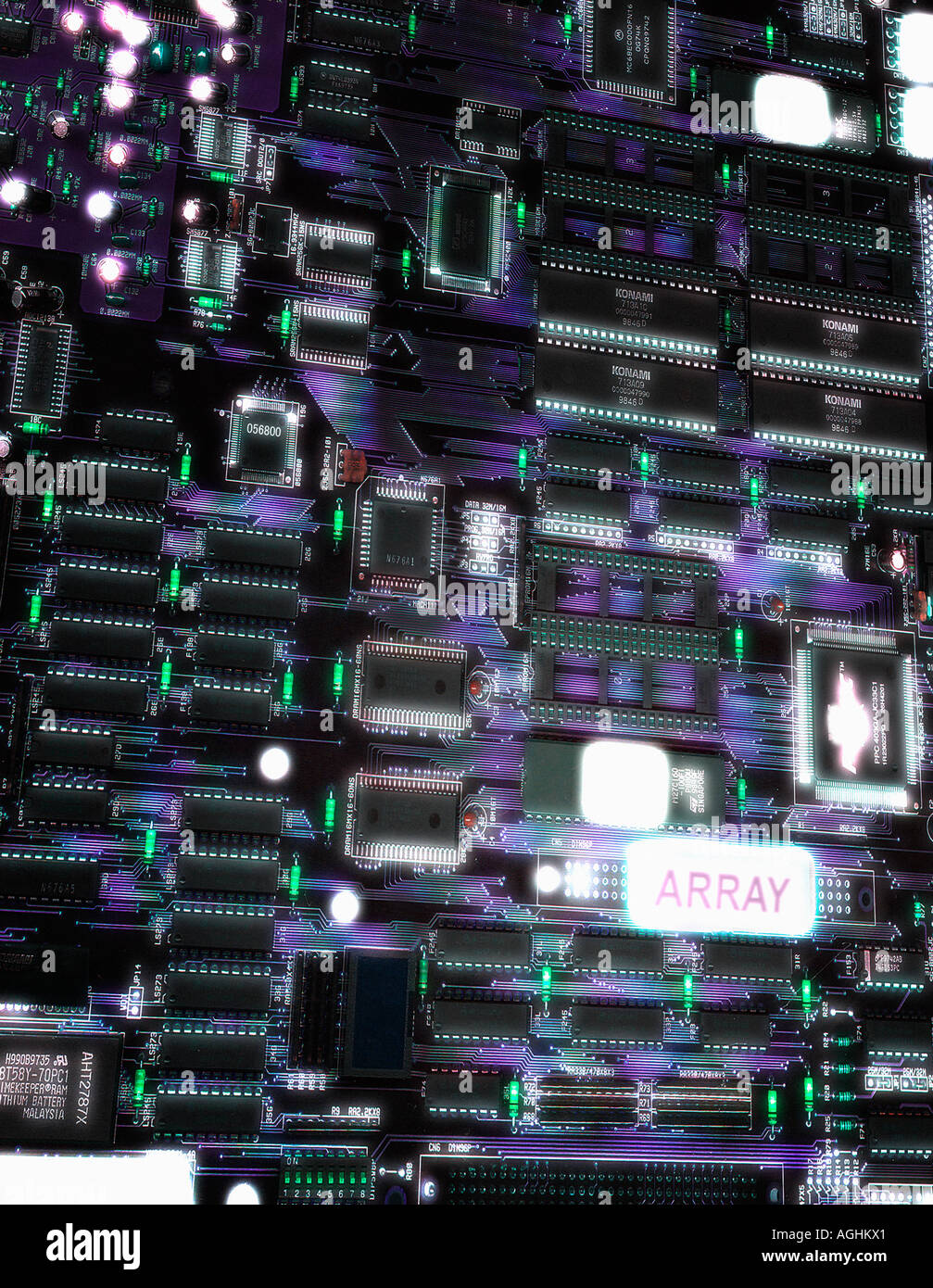connected microprocessors, microarray Stock Photo Alamy