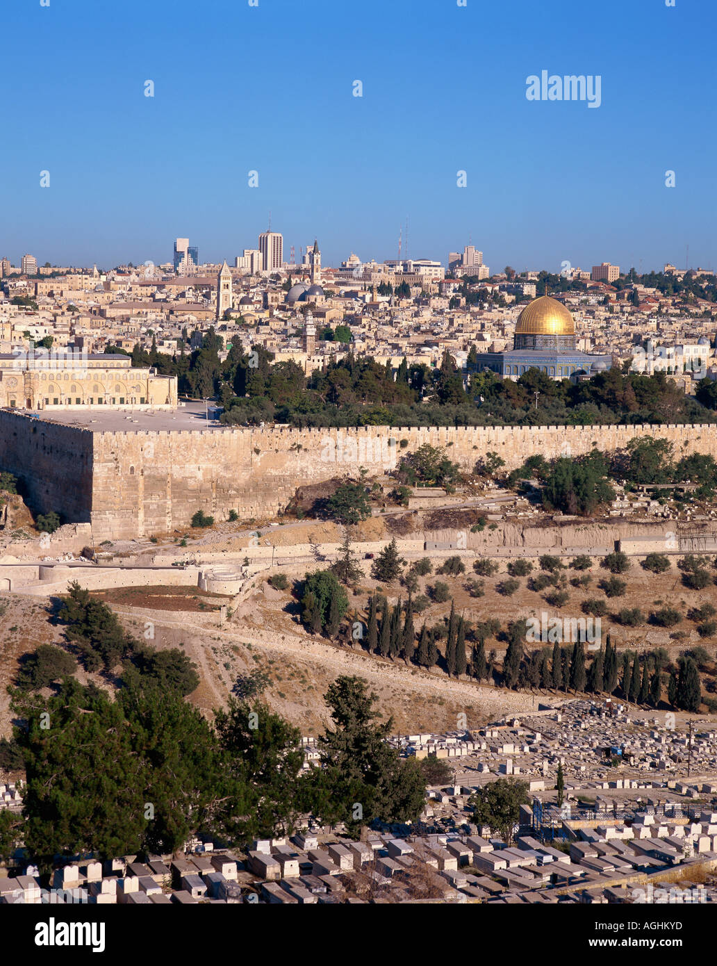 Israel Jerusalem Old City from Mount of Olives Stock Photo - Alamy