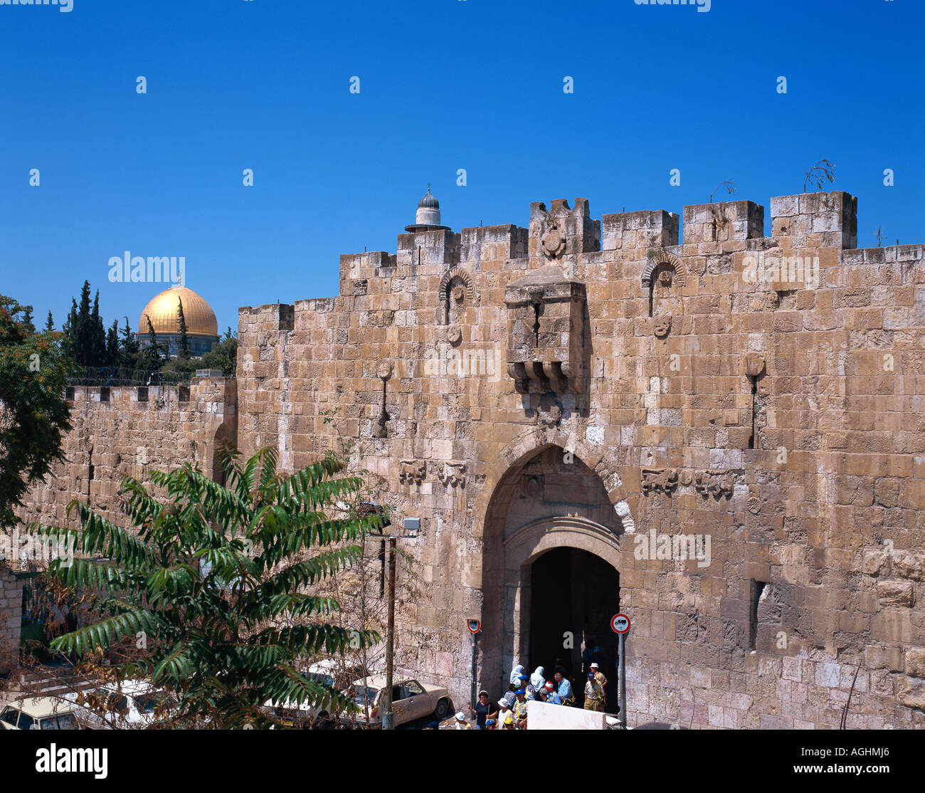 Israel Jerusalem Old City Lion Gate Stock Photo