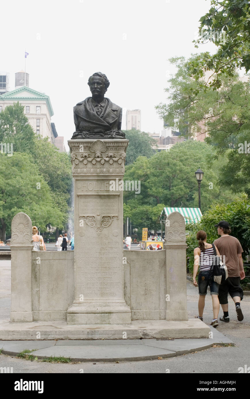 Washington Square Park Holley Statue Manhattan New York City USA Stock