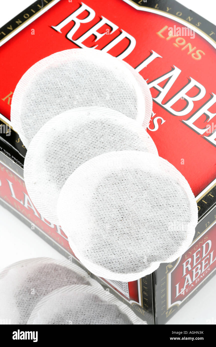 Branded Carton Or Box Of Lyons Red Label Tea Bags Isolated Against A White  Background With No People And A Clipping Path Stock Photo - Alamy