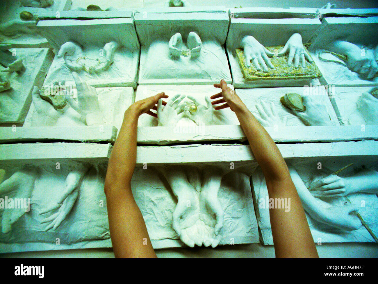 The hands that do everything Working womens capable hands tell a story as part of a mental health therapy project Stock Photo