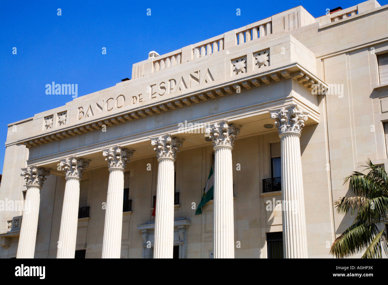 Banco de Espana building in Malaga Spain Stock Photo Alamy