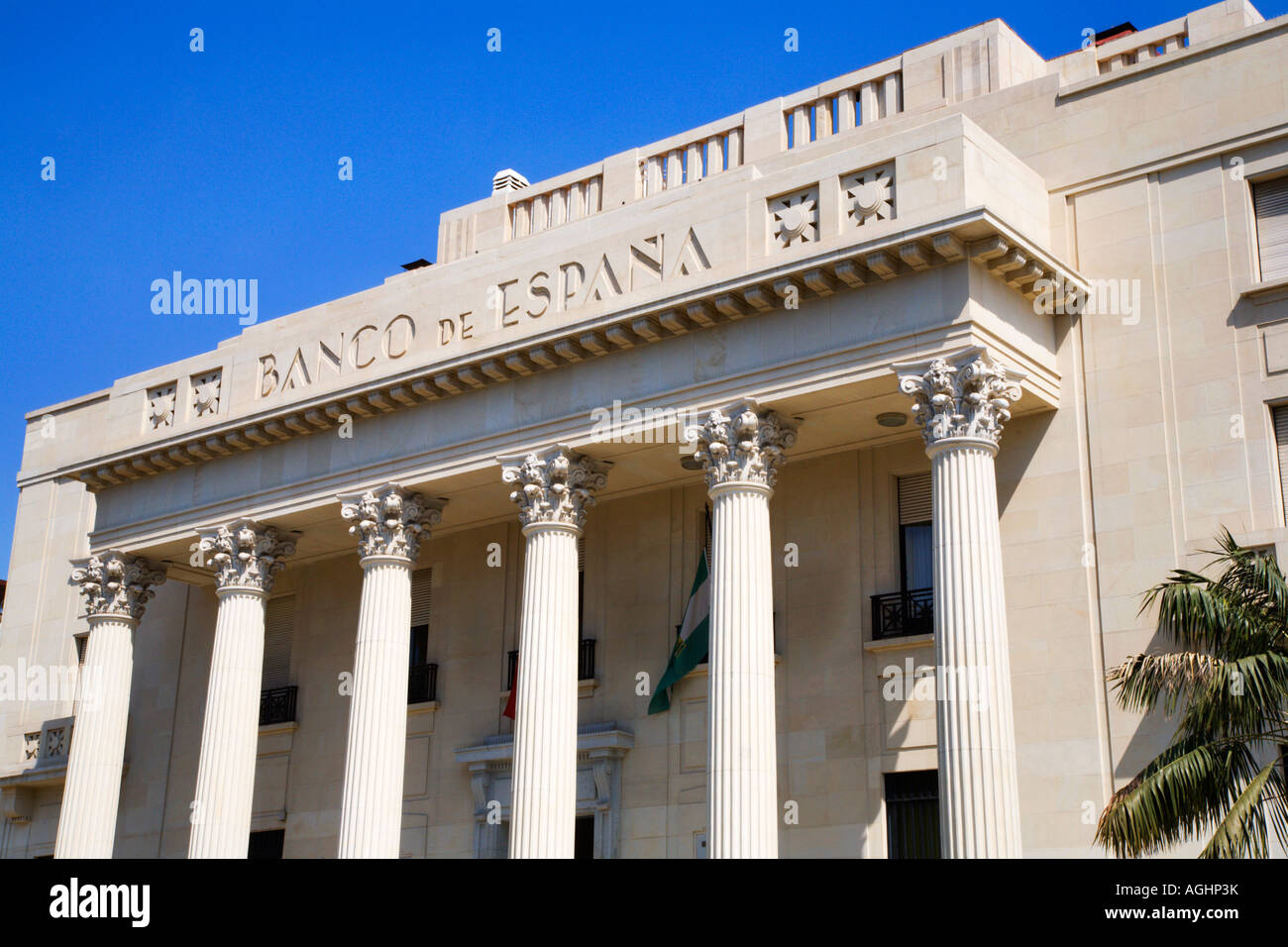 Banco de Espana building in Malaga Spain Stock Photo