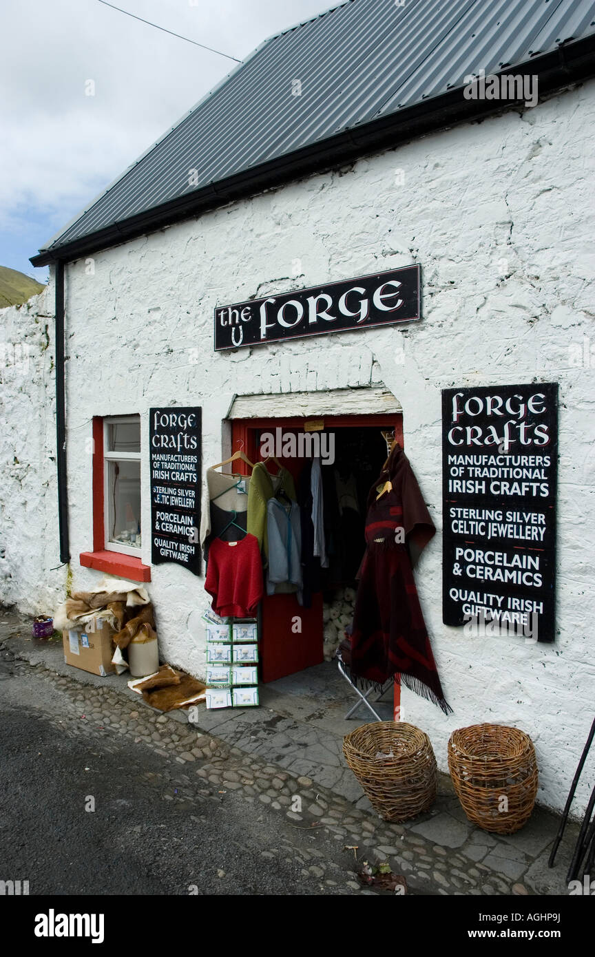 'The Forge' shop selling tourist souvenirs, Leenane, County Mayo, Ireland Stock Photo