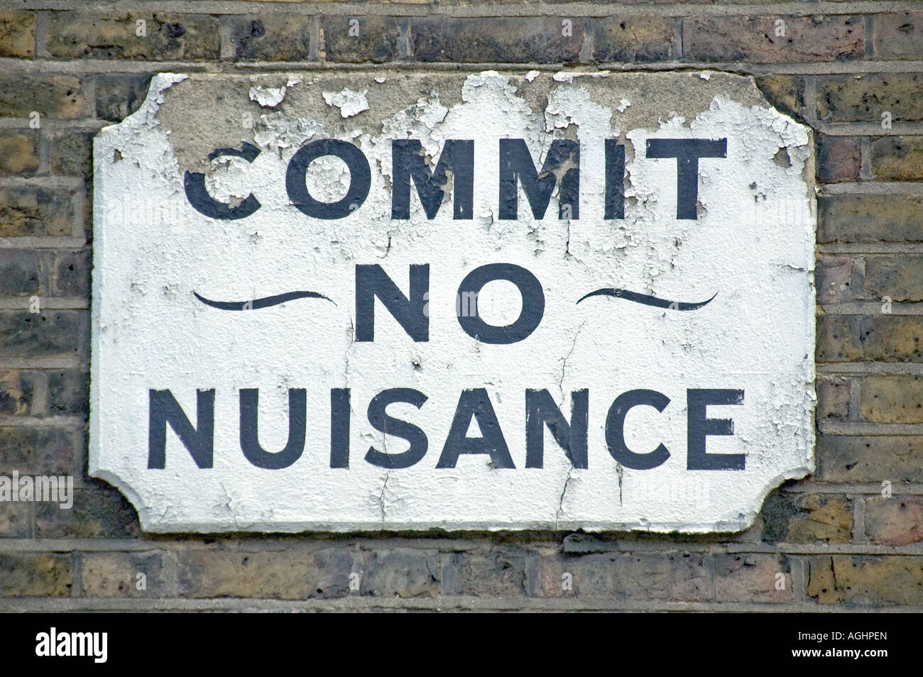 Commit No Nuisance old street sign Southwark London UK Stock Photo