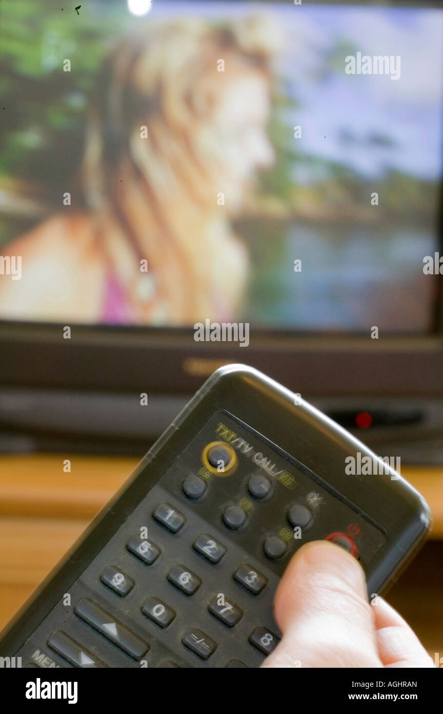 Using the remote control to put the TV on standby, therfore wasting