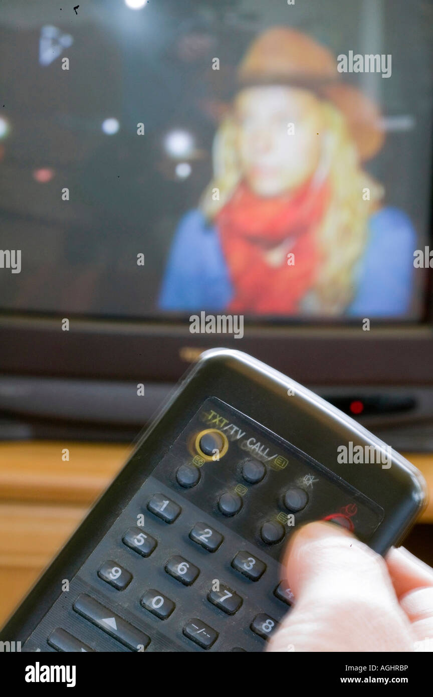 Using the remote control to put the TV on standby, therfore wasting