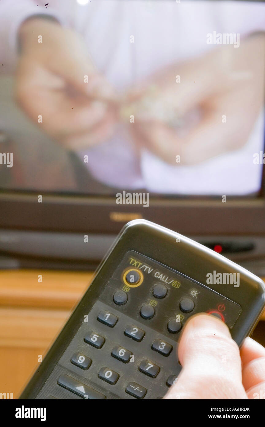 Using the remote control to put the TV on standby, therfore wasting