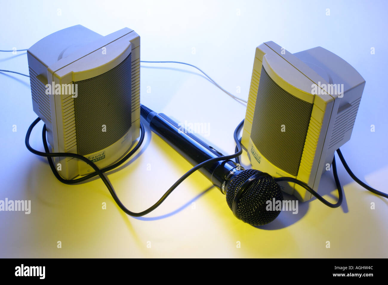 Microphone and Speakers Stock Photo Alamy