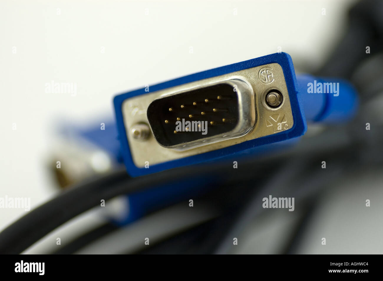 VGA cable used to connect non DVI monitors to a PC Stock Photo Alamy