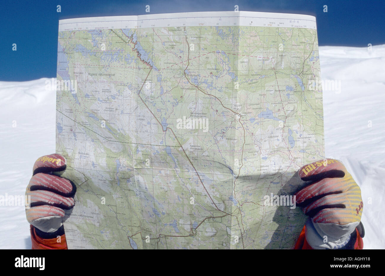 Reading map Stock Photo